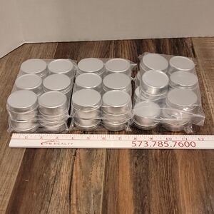 36 Pcs 1 oz Tins Silver Aluminum Tins Cans Top Round Steel Cans with Screw Lid